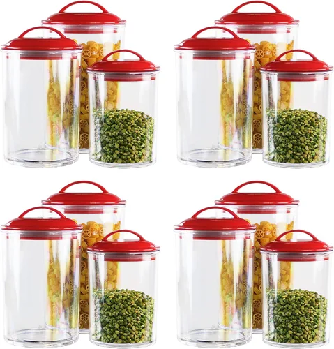 Miniatura 19 de Reston Lloyd Recipiente de almacenamiento de pasta de espagueti transparente alto con tapa hermética sin BPA para organización de despensa de Negro