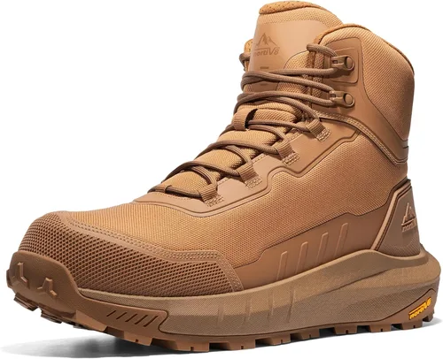 NORTIV 8 Botas de punta compuesta para hombres ASTM F2413-24 Botas de trabajo de seguridad ligeras antifatiga antideslizantes con cremallera para