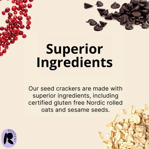 Miniatura 4 de ROSTEN SeedBoost - Galletas de semillas (paquete de 8) sabor a arándano y chispas de chocolate, veganas, sin OMG, sin gluten (2.5 onzas cada una)