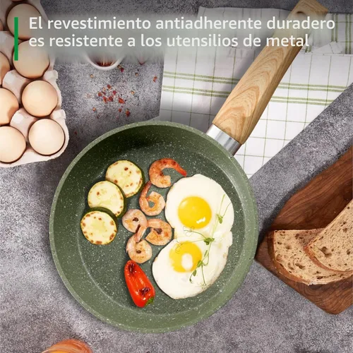 Miniatura 3 de MAISON ARTS Juego de ollas y sartenes antiadherentes, 12 piezas de granito verde para cocina, compatible con inducción, juegos de ollas y sartenes