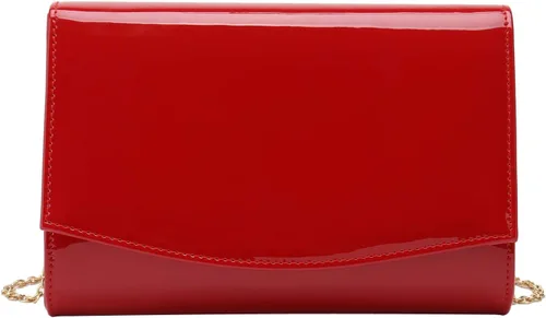 Miniatura 10 de CHARMING TAILOR Bolso de noche elegante clásico con solapa de charol, bolso de vestir elegante