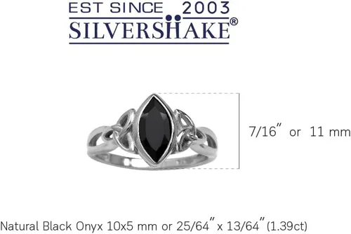Miniatura 3 de Silvershake Anillo solitario de plata de ley 925 con nudo celta triquetra genuina