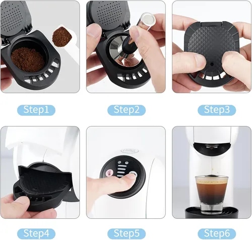 Miniatura 4 de Adaptador de cápsula reutilizable para Dolce Gusto, adaptador de cápsula de café recargable, convertidor de cápsulas de café, soporte de relleno