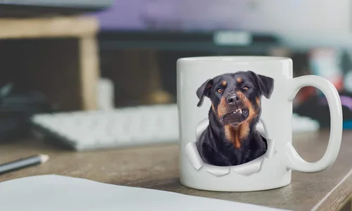 Miniatura 5 de Divertida taza de café Rottweiler – Taza de café de cerámica para perros – Regalo perfecto para los amantes de los perros – Bonita decoración
