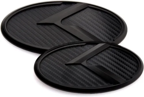 Miniatura 5 de 2 piezas Emblema vintage K, emblema para capó delantero y maletero trasero compatible con accesorios vintage K (Negro cromado)