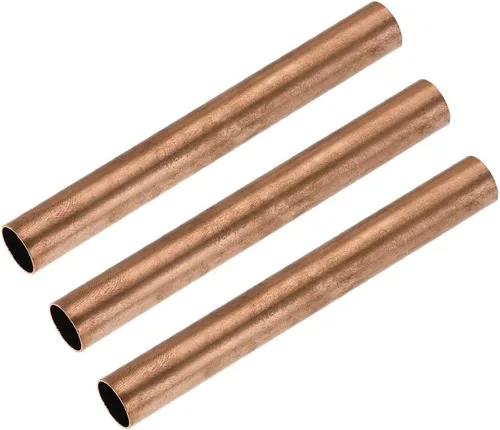 Miniatura 25 de uxcell Tubo redondo de cobre, 0.591 in OD 0.039 in espesor de pared 3.937 in longitud tubo recto tubo 3 piezas