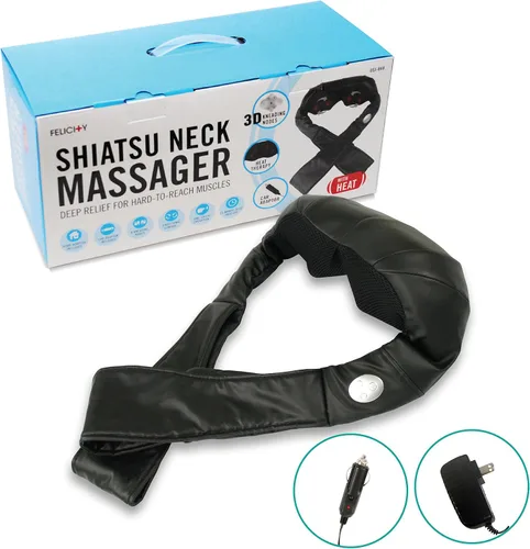 Miniatura 7 de Daiwa Felicity Shiatsu Masajeador de cuello y espalda con calor, alivio del dolor de tejido profundo para hombros con 8 nodos de amasamiento 3D