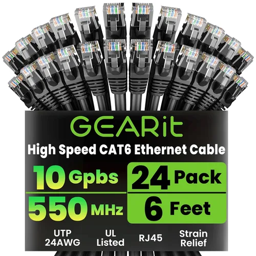 Miniatura 11 de GearIT Cable Ethernet Cat 6 de 1.5 pies y 18 pulgadas (paquete de 24) - Cable de conexión Cat6, cable de conexión Cat 6, cable Cat6, cable Ethernet