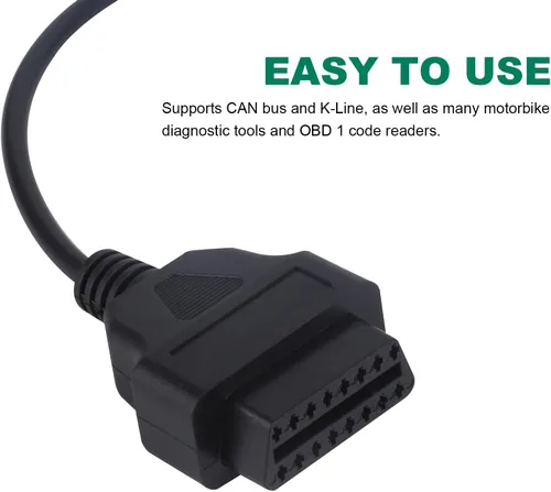 Miniatura 6 de Cable OBD apto para Delphi 6pin a 16pin adaptador de motocicleta, conector OBD2 compatible con Obd1 a Obd2 escáner herramienta de diagnóstico