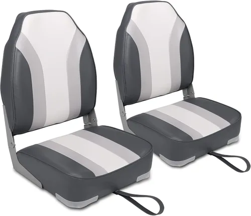 Miniatura 17 de Leader Accessories Un par de asientos plegables Elite para barco de pesca con respaldo bajo/alto (2 asientos)
