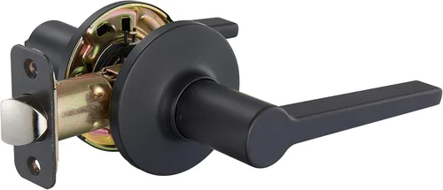 Amazon Basics Manchester Palanca de Puerta - Paso (Sin Llave) - Negro Mate, Paquete de 1