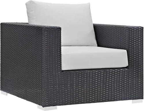 Miniatura 28 de Modway EEI-1911-EXP-ORA Convene - Muebles otomanos cuadrados de tela para patio, muebles de exterior, color naranja espresso Espresso Naranja