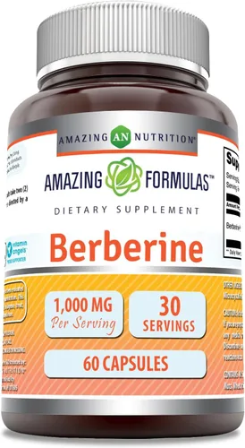 Miniatura 6 de Amazing Formulas Berberina 1000mg por porción 120 Cápsulas Suplemento Sin OMG Sin gluten Fabricado en EE. UU