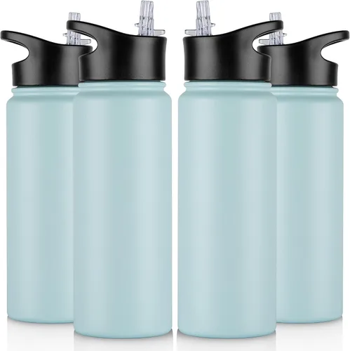 Miniatura 31 de Botella de agua aislada de 64 onzas con tapas de pajita y boquilla, jarra de agua de acero inoxidable de medio galón con mango de paracord, vacío