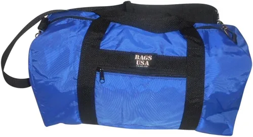 Miniatura 5 de Bolsa deportiva para gimnasio o viaje con bolsillo lateral para llaves, identificación y teléfono celular fabricado en Estados Unidos., Azul, Casual