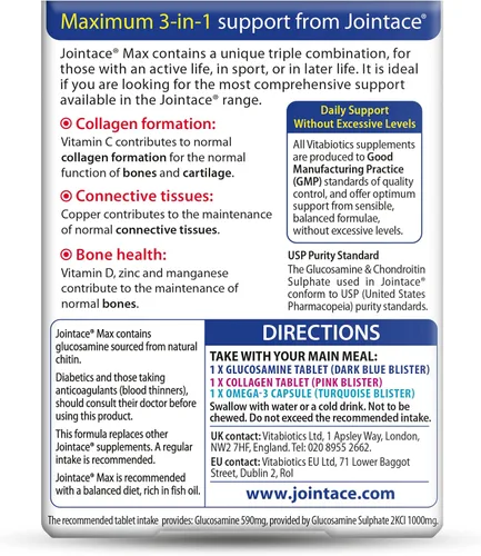 Miniatura 3 de Vitabiotics Jointace Max Tabletas - 84 Tabletas