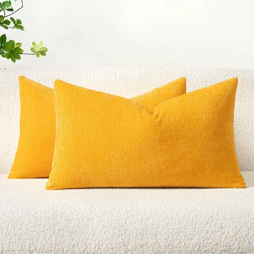 Miniatura 50 de MIULEE - Paquete de 2 fundas de cojín de felpilla suave, de 18 x 18 pulgadas, color naranja tostado otoñal, para sofá y sala de estar, teñidas