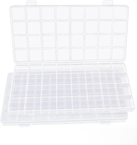 Miniatura 15 de IOOLEEM Caja organizadora de cuentas de plástico de 15 rejillas, caja de almacenamiento de contenedores, divisores para artes y manualidades