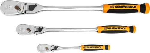 Miniatura 11 de GEARWRENCH Juego de trinquetes de lágrima de cabeza flexible de bloqueo de 90 dientes de 1/4", 3/8" y 1/2" - 81276T