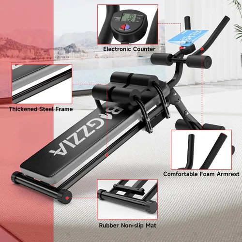 Miniatura 7 de Bigzzia Máquina de abdominales, 5 en 1 ajustable, banco de entrenamiento abdominal, entrenador de abdomen para entrenamiento de estómago, máquina