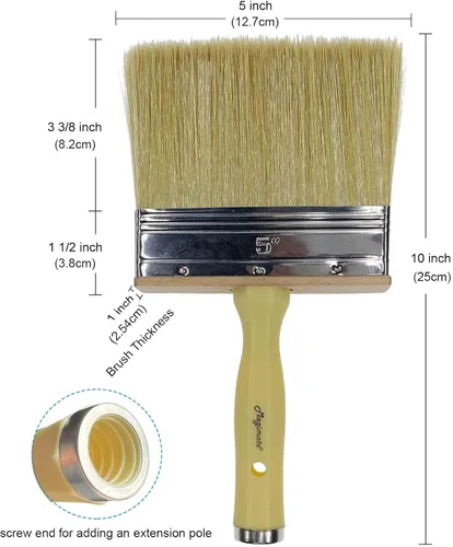 Miniatura 4 de Magimate Cepillo de cubierta para aplicar manchas, pincel de pintura de 5 pulgadas, tamaño mediano para cubiertas rápidas, vallas, paredes