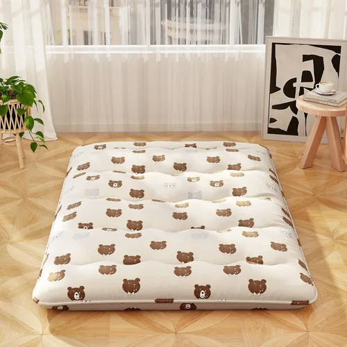 Miniatura 29 de Giantex Colchón japonés de suelo, colchón futón de 4 pulgadas con funda lavable y bolsa de almacenamiento, colchón plegable enrollable para tatami