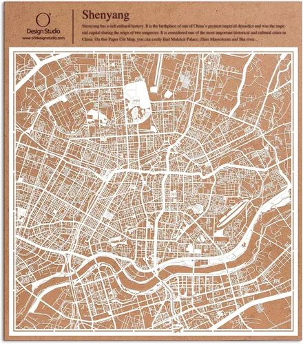 Miniatura 112 de O3 Design Studio Aberdeen - Mapa de papel cortado en papel blanco de 12 x 12 pulgadas