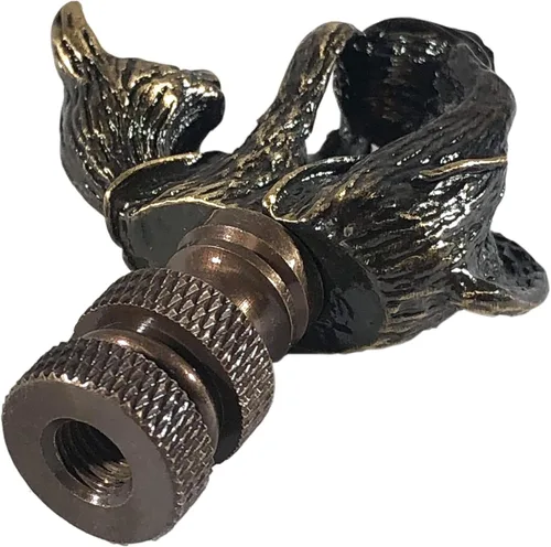Miniatura 2 de Royal Designs, Inc. Playful Cat Finial para pantalla de lámpara, F-5077AB-1, latón antiguo