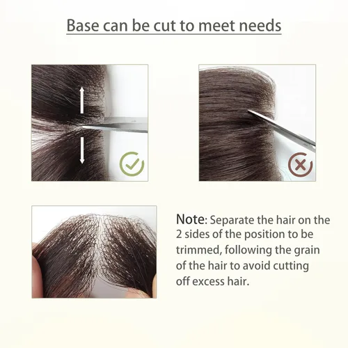 Miniatura 4 de Reemplazo de cabello humano con cicatrices, quemaduras accidentales sin vello para hombres y mujeres, pérdida de línea de cabello, cinta recta