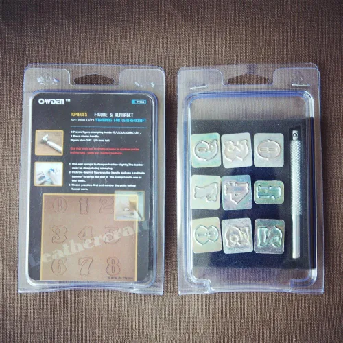 Miniatura 7 de OWDEN Kit profesional de herramientas de estampado de números de 10 piezas (3/4 de pulgada, 0.748 in de alto) para artesanía de cuero, herramienta