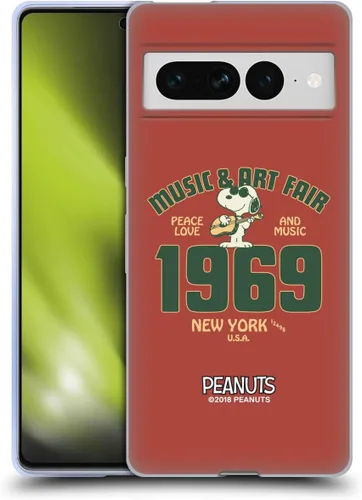 Miniatura 367 de Head Case Designs Funda de gel Woodstock 50th con licencia oficial de Peanuts Snoopy Guitar 1969 [protección de grado militar] compatible
