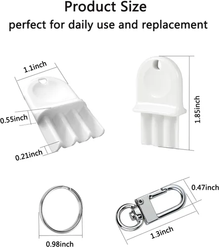 Miniatura 6 de Paquete de 5 llaves dispensadoras de papel higiénico universal de plástico duro para dispensadores de toallas de papel y jabón, 2 llaveros incluidos