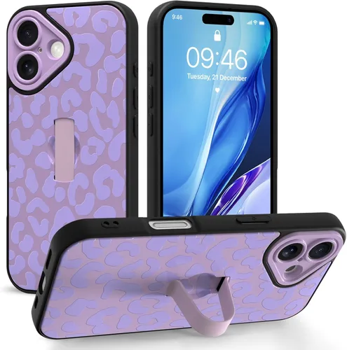 Miniatura 68 de Funda compatible con iPhone 17 Pro Max con correa de mano para los dedos, funda de teléfono con estampado de leopardo y guepardo para mujeres