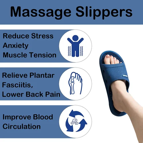 Miniatura 3 de Pantuflas de masaje para mujeres y hombres, acupresión para pies, fascitis plantar, deslizadores, sandalias de reflexología, zapatos de ducha