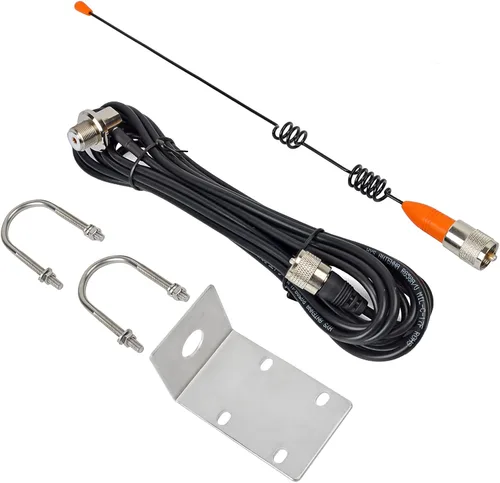 Miniatura 3 de UAYESOK Antena VHF marina de 13.4 pulgadas, antena de barco de acero inoxidable de perfil bajo 159V02 W/16.4 pies RG-58 cable coaxial, soporte