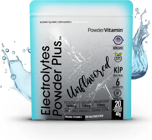 Miniatura 39 de Polvo de Electrolitos Plus (50 porciones), 0 calorías Keto, 0 azúcar, sin maltodextrina, 1000 mg de potasio, 120 mg de calcio, 120 mg de magnesio