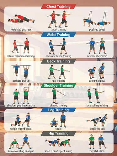 Miniatura 6 de Juego de bandas de resistencia para entrenamiento, 5 niveles (15-85 libras) con asas, anclaje de puerta, bolsa de almacenamiento, bandas de fitness