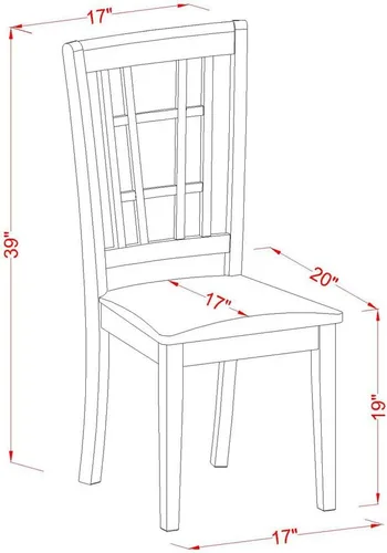 Miniatura 3 de East West Furniture Nicoli - Sillas de comedor de piel sintética de 39 pulgadas en color negro (juego de 2)