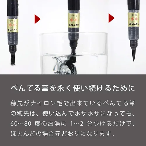 Miniatura 5 de FidgetGear Pluma de cepillo portátil Fude Negro Cuerpo Medio (XGFKP-A) 1 PC Brush Pen