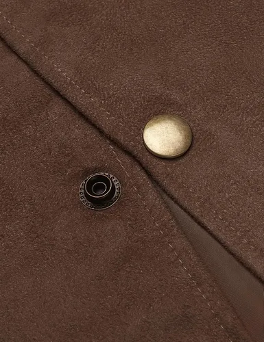 Miniatura 6 de COOFANDY Chaleco de traje de cuero de gamuza para hombre, chaleco occidental casual, chaleco ajustado