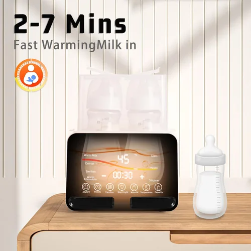 Miniatura 2 de Losbenco Calentador doble de biberones y Steri-lizer, calentador de leche rápido 8 en 1 para bebés con temporizador para leche materna o fórmula