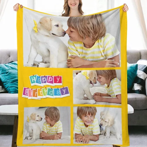Miniatura 12 de Manta personalizada con texto fotográfico, manta con imagen para bebé, madre, padre, adultos, amigos, amantes, perros, mascotas, manta de franela