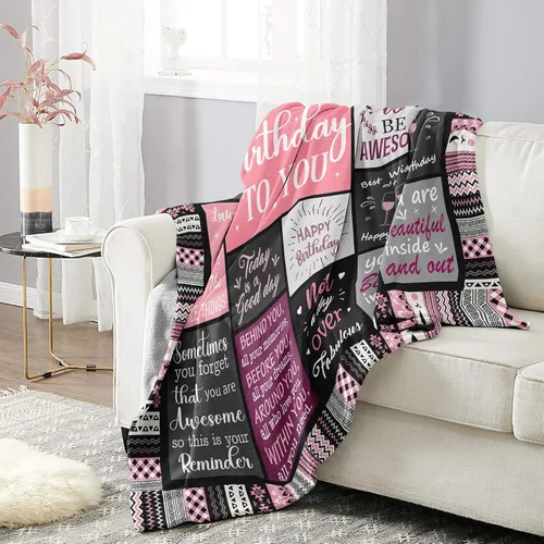 Miniatura 4 de Ivivis Regalos de cumpleaños para mujeres y niñas, manta de tiro 60"X50", decoraciones de feliz cumpleaños para mujer, regalos para cumpleaños