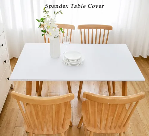 Miniatura 2 de Wolkemer Mantel Redondo Ajustado de 2 Pies de Spandex Elástico Cubierta para Mesa de Cóctel Borde Elástico Negro Cubierta Superior de Mesa