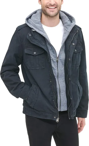 Miniatura 3 de Levis Chaqueta estilo militar con capucha de algodón lavado para hombre