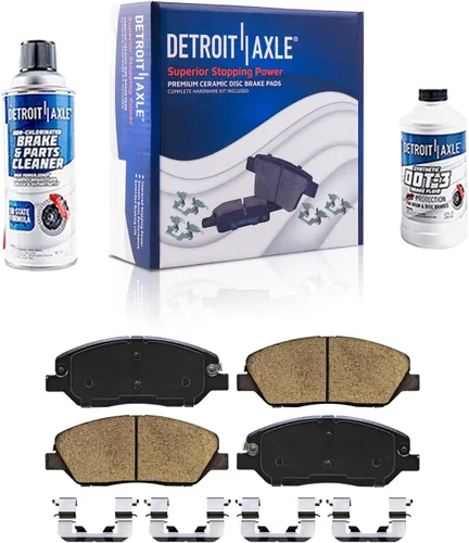 Miniatura 19 de Detroit Axle - Pastillas de freno para Nissan Quest 2004-2017, X-Trail 2005-2006, pastillas de freno de cerámica delanteras y traseras con repuesto