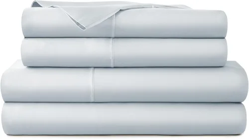 Miniatura 9 de Sábanas 100% algodón orgánico, tamaño matrimonial, sábanas orgánicas con certificación GOTS con bolsillo profundo de 300 hilos y tejido de satén