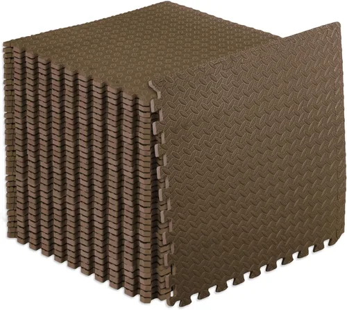 Miniatura 15 de ProsourceFit - Tapete de ejercicio tipo rompecabezas de ½ pulgada, losetas de espuma EVA entrelazadas para gimnasio en casa, para niños, negro, 24 x