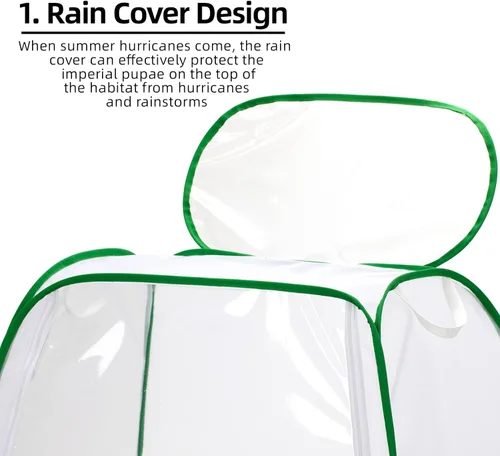 Miniatura 2 de Hábitat grande de red de insectos y mariposas para exteriores, con cubierta superior a prueba de lluvia aumenta la tasa de supervivencia, diseño