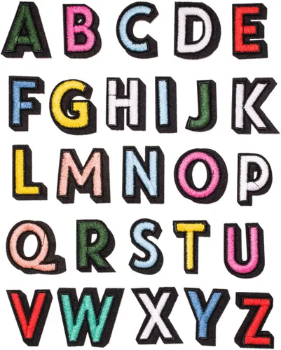 Miniatura 2 de U-Sky Parches bordados para coser o planchar Letras coloridas completas del alfabeto A-Z Personalización para bricolaje Ropa para niños
